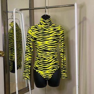 SHEIN Turtleneck Zebra Bodysuit